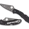 Delica® 4 Black Pakkawood Damascus Exclusive<Spyderco New