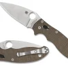 Manix&reg; 2 Brown Canvas Micarta CPM CRU-WEAR<Spyderco New