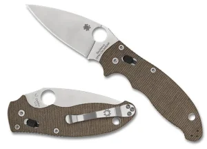 Manix&reg; 2 Brown Canvas Micarta CPM CRU-WEAR<Spyderco New