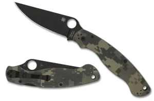 Military™ 2 Camo G-10 Black Blade PlainEdge<Spyderco Outlet