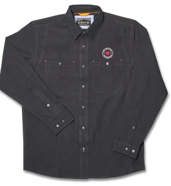 Orvis® Men's Tech Chambray Work Shirt Black Long Sleeve<Spyderco Discount
