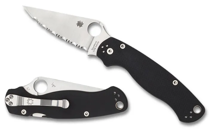 para_military__black_g_sp_0.webp Para Military® 2 Black G-10 SpyderEdge™<Spyderco Hot