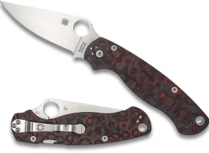 Para Military® 2 Red Fat Carbon Fiber CPM M4 Black Blade Exclusive<Spyderco Fashion