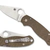 Para® 3 Brown Canvas Micarta CPM CRU-WEAR<Spyderco Hot