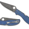 Stretch™ 2 XL Blue Nishijin Glass Fiber Damascus Sprint Run®<Spyderco Clearance