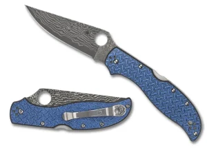 Stretch™ 2 XL Blue Nishijin Glass Fiber Damascus Sprint Run®<Spyderco Clearance